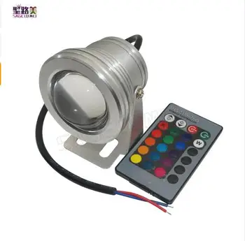 

12V Outdoor 10W RGB Underwater LED Spot Light Flood Light Colour Changing Lamp IP68 +24key IR remote controller