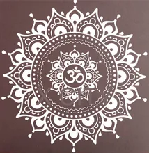 Mandala Muster Große Wandtattoo Vinyl Kunst Aufkleber Yoga Lotus Meditation Wohnkultur Wandbild Schwarz Weiß