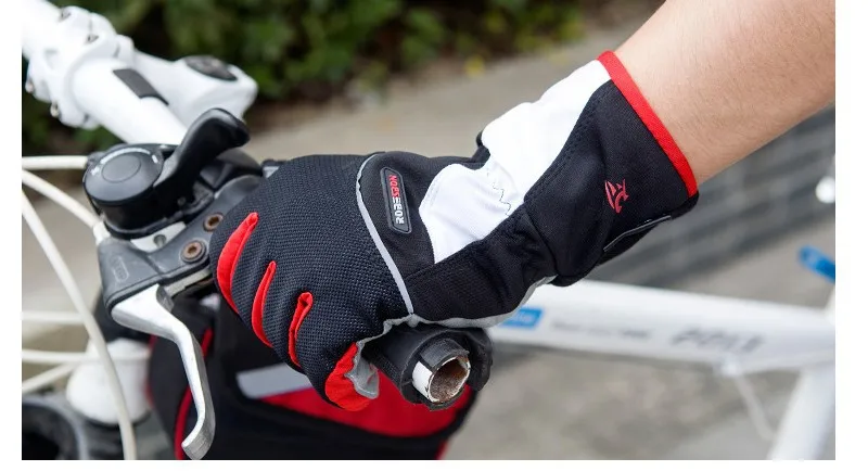 ROBESBON полный пальцев велосипедные перчатки Водонепроницаемый восхождение Лыжный Спорт гель теплые зимние Утепленные MTB велосипед