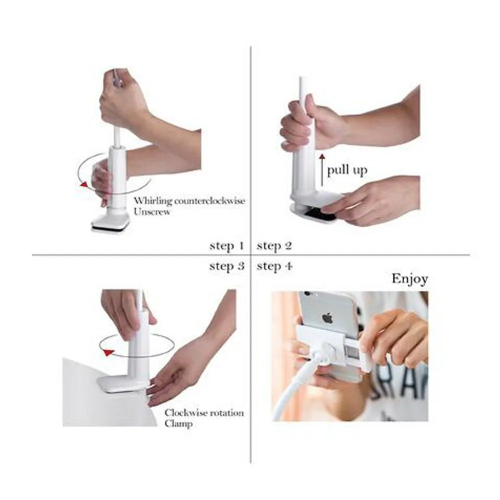 Portefeuille Gooseneck For iPhone 7 6S Holder iPad Stand Cell Phone Clamp Bracket 4 10.6 Inches 360 Degree Rotating Flexible Arm (8)
