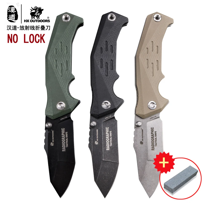 

HX DOTDOORS Radiation tactical folding knife camping survival multi-function knife outdoor survival high sharp EDC knife no lock
