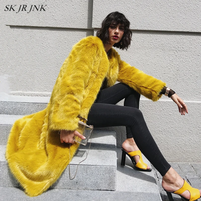 Женское пальто из искусственного лисьего меха с длинным рукавом|for coat|fur coatfur coat