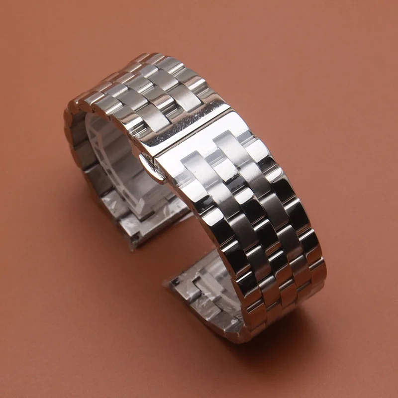 Silver watchband bracelet strap 16mm 18mm 20mm 22mm 24mm High Quality Metal Stainless steel Watch Band strap for men women hours