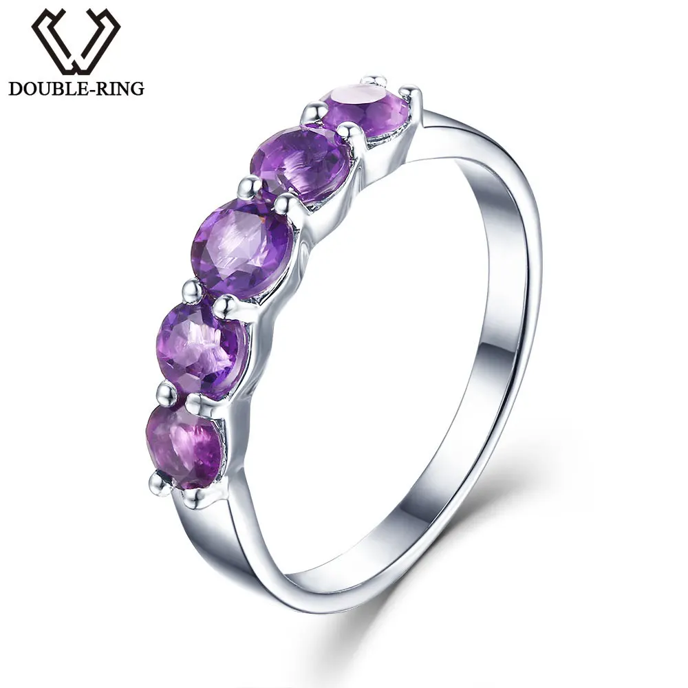 DOUBLE-R Природный аметист 1.16 CT 925 серебряное кольцо с камнем | Украшения и аксессуары