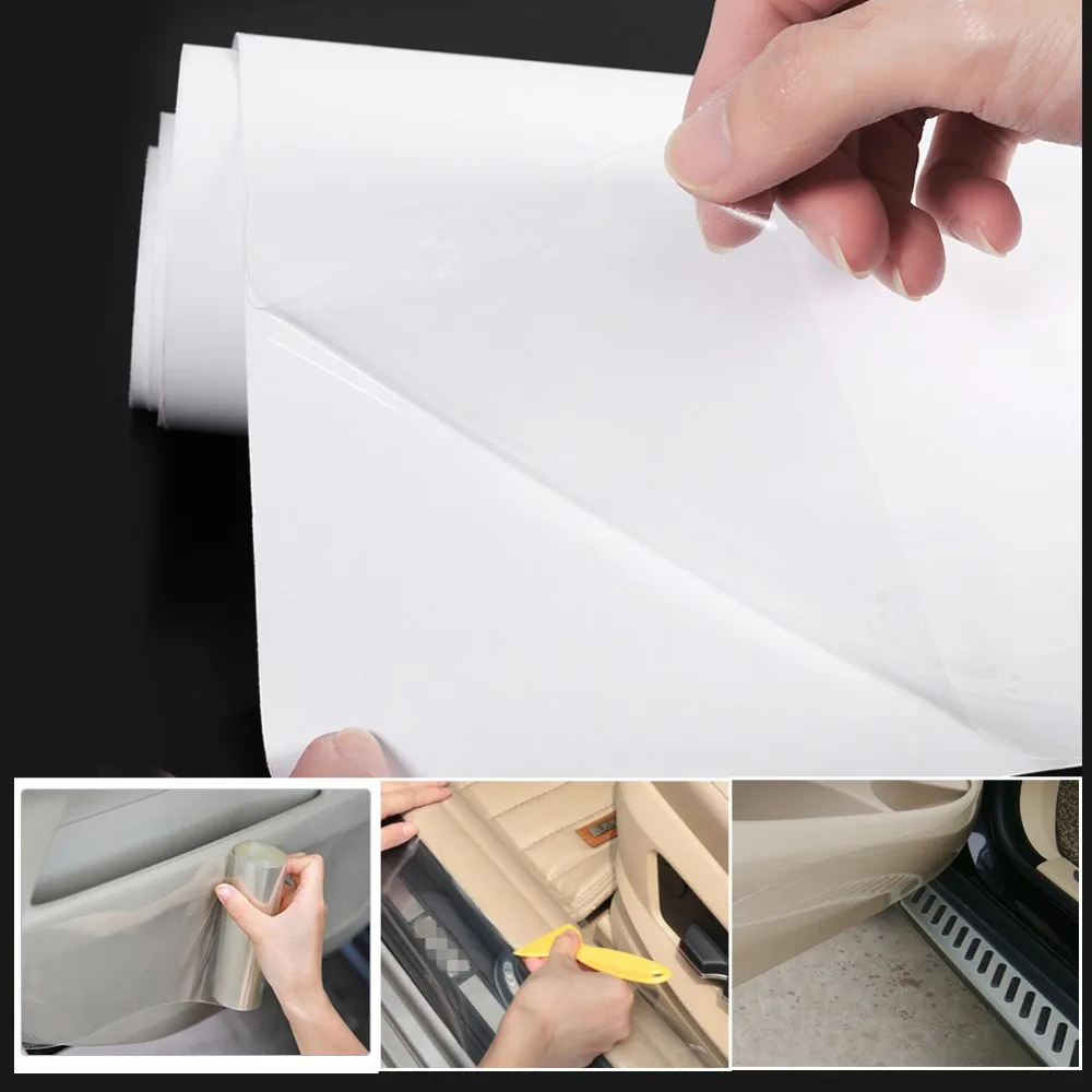 

Car Door Edge Clear Protective Satin Finish Vinyl Wrap Guard Film Sheet 20x200cm Transparent Sticker Cover Coat Protective
