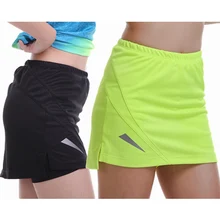 Женская юбка для фитнеса, бега, 2 в 1, для тенниса, спорта, спортзала, йоги, шорты для фитнеса, короткая юбка для бадминтона, дышащая, быстросохнущая
