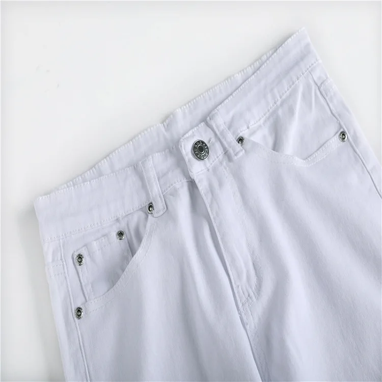 2019 модные джинсы дизайнерские обтягивающие джинсы для мужчин Straigh повседневное белый тонкий отверстие локомотив байкерские джинсы на