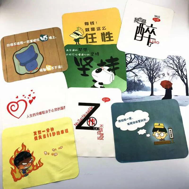 

10pcs/lot cute cartoon Cleaner Clean Glasses Lens Cloth Wipes glasses Microfiber Eyeglass Cleaning Cloth Mac Camera Computer-25