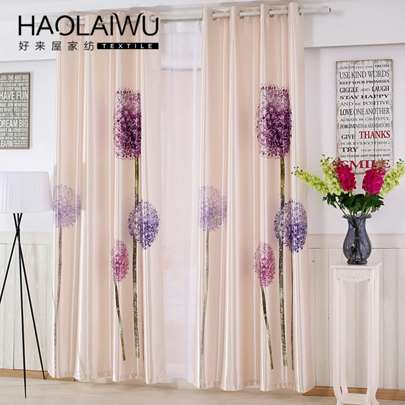 

Free shipping modern style 3D digital print Dandelion Blackout curtain for living room window custom made