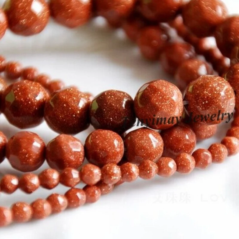 

12mm Faceted Gold Sand Stone Beads Semi-precious Stone For DIY Wholesale 5 Strands(32pcs/strand)