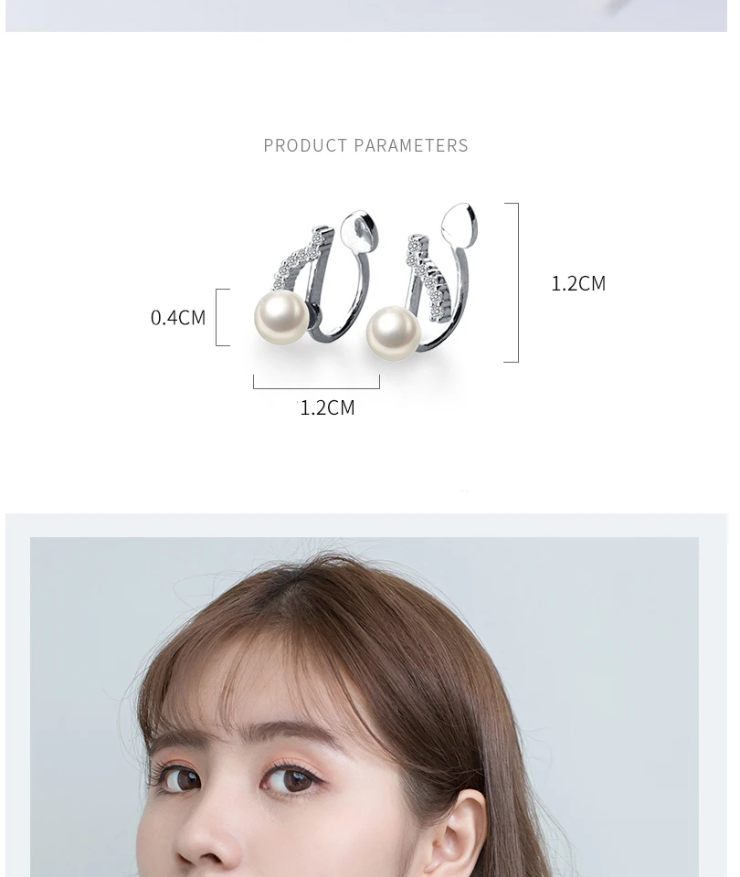 925 Sterling Silver Crystal Music Notes Ear Cuff Small Earrings For Women Flower Ear Clip Female Clip Earrings Without Piercing (2)