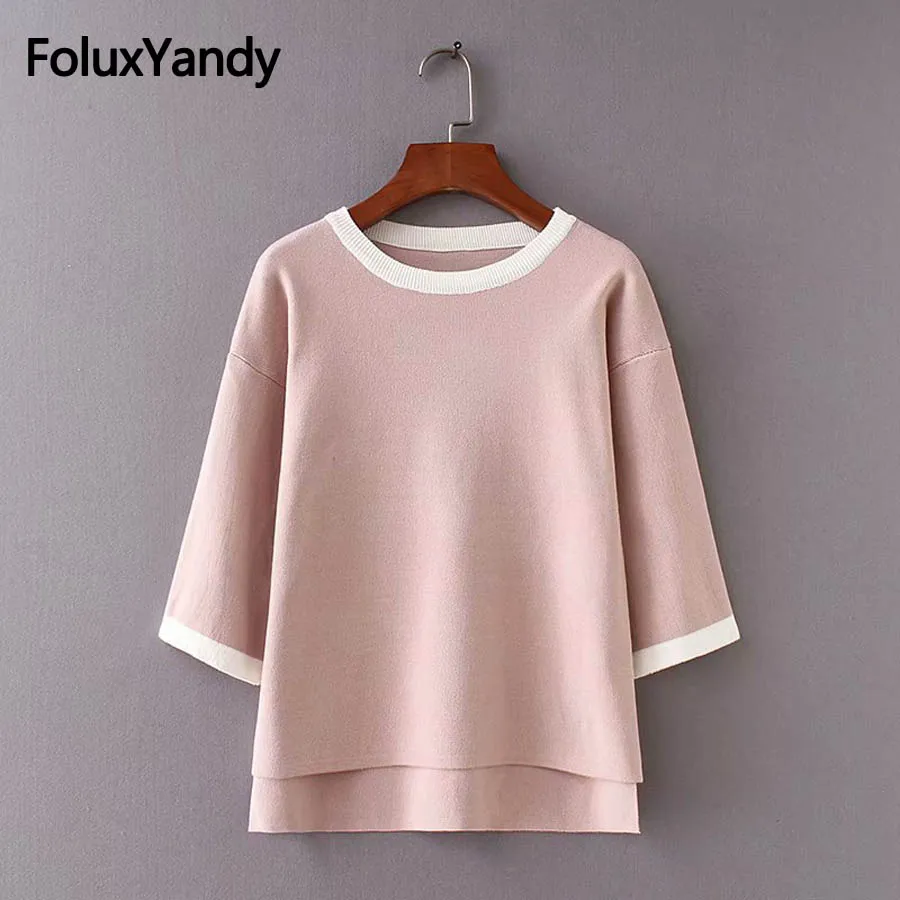 Casual Knitted Sweaters Women New 2018 Autumn Thee Quarter Sleeve Sweater Pullovers KKFY2302 Casual Knitted Sweaters Women New 2018 Autumn Thee Quarter Sleeve Sweater Pullovers KKFY2302