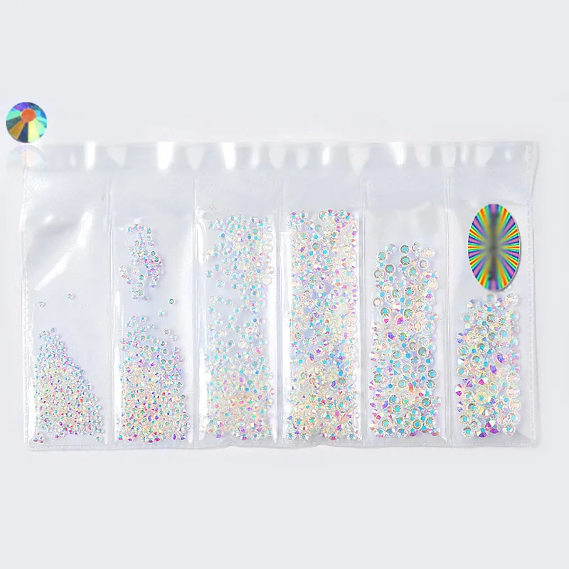 

Small Sizes Rhinestones Nail Art Crystal Glass Round Flatback SSwell
