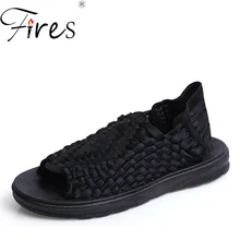 Пожарный человек летние сандалии повседневные Лоферы полые Уличная обувь на плоской подошве крутая дышащая пляжная обувь мужская легкая мягкая обувь для отдыха