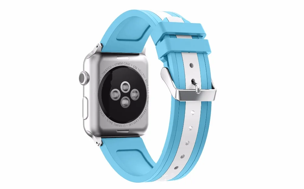 

2pcs 38mm 42mm Apple Watchbands series 1 & 2 Soft Silicone Sport Replacement Watch Band For iWatch Strap With Connectors Gifts