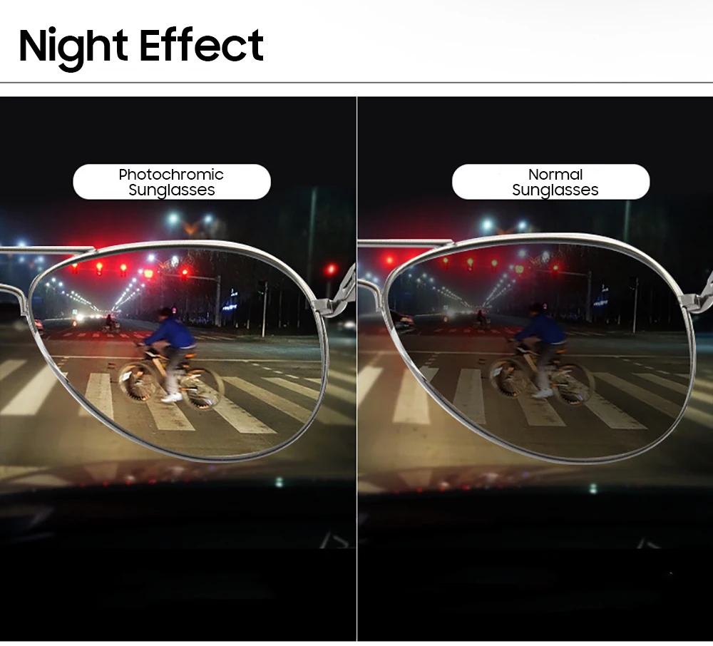 PHOTOCHROMIC SUNGLASSES WITH POLARIZED LENS - DRIVER AND FISHING GLASSES