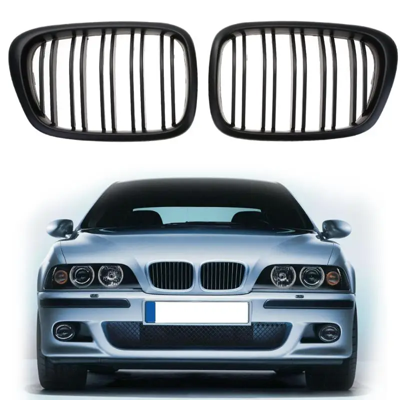 

2Pcs Front Kidney Grille for BMW E39 5 Series Car Racing Grille Black High Quality Front Kidney Grille Car Decorative Accessory