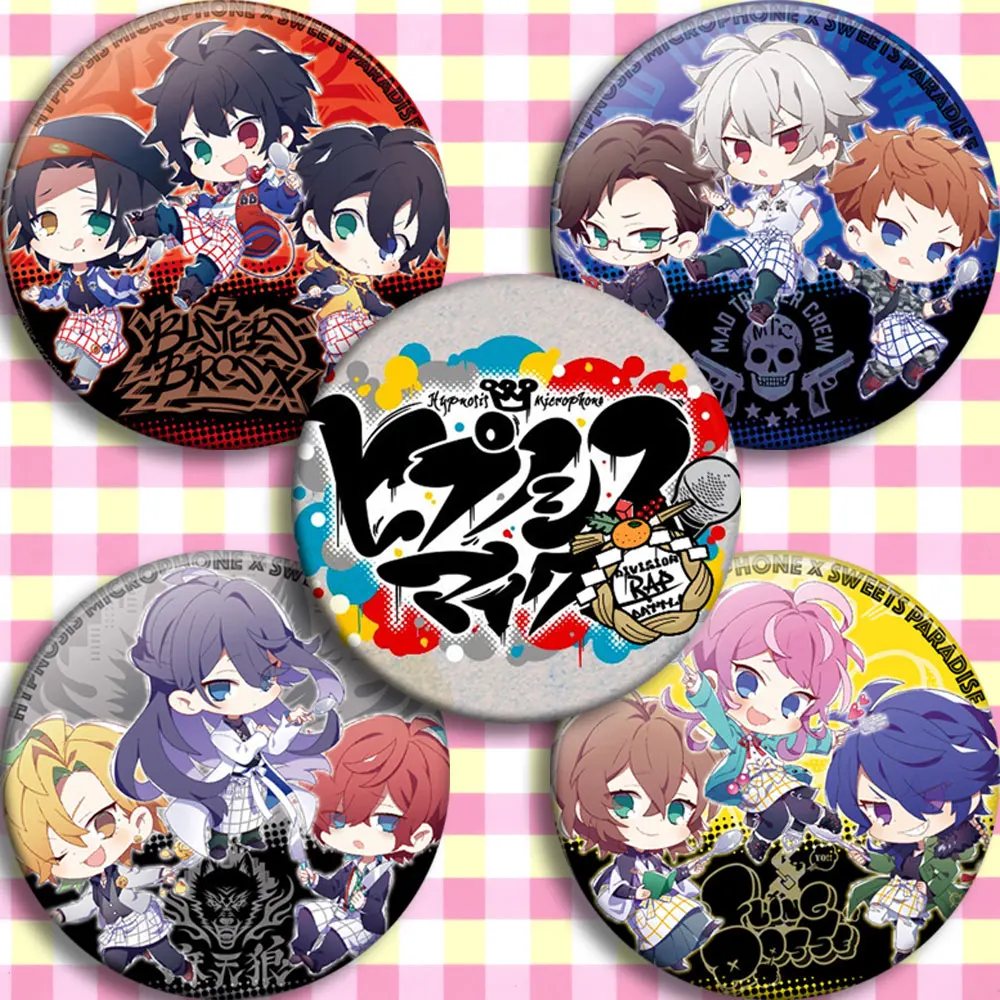 

DRP HypnosisMic Division Rap Battle Doppo Izanami Iruma Arisugawa Ramuda Jinguji Group Cosplay Prop Emblem Badge Brooch