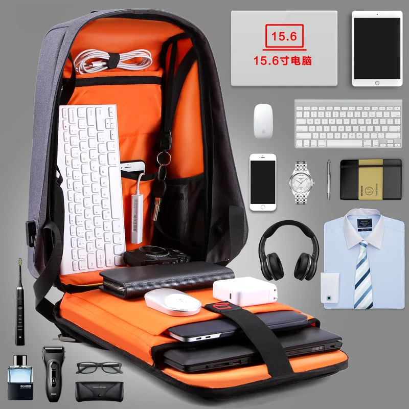 

Men Business Backpacks Male Multi function USB bags Commuting mochila Superior Oxford Large capacity Pack Laptop bag 15.6inch
