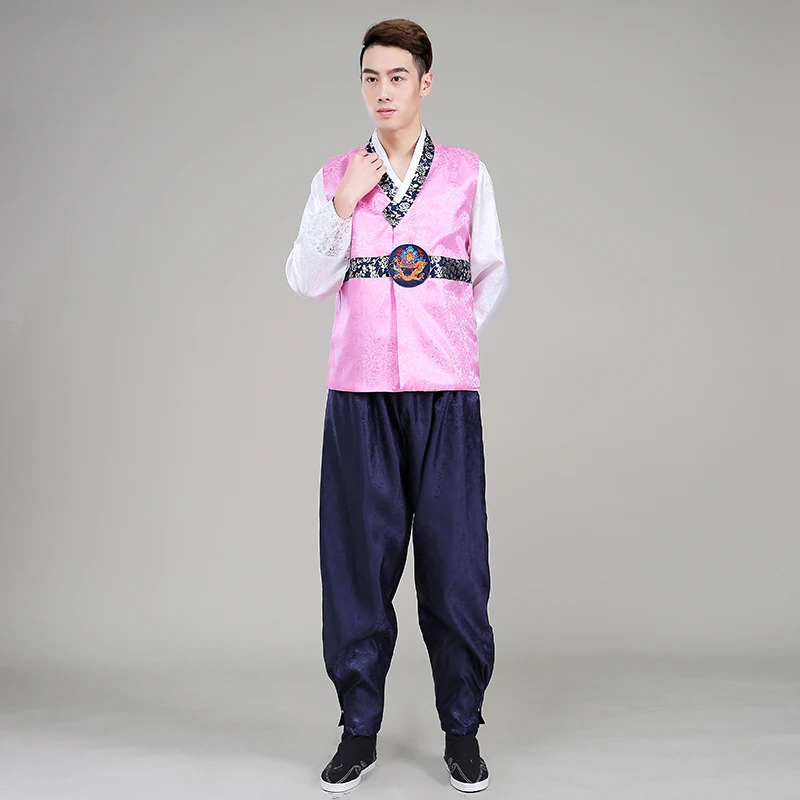 New Men Hanbok Costume Top+pant+vest 3 Pcs Korean Hanbok Male Korean Traditional Clothing Stage Dance Performance Costume 8
