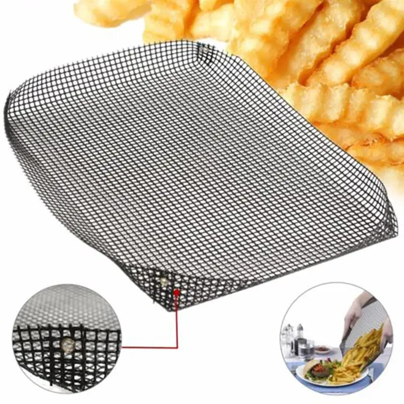 2pcs Mesh Grilling Basket Heat-resistant Nonstick Frying Basket Strainer Fryer Kitchen Cooking Tool French Fries