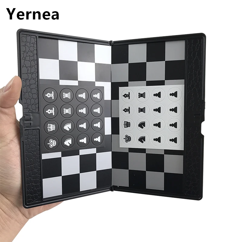 

Yernea Magnetic Plastic Chess Folding Wallet Type Chess Set Mini Portable Board Game Easy to carry Present Educational Gift