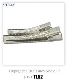 60 шт./лот 4,5 см корсажная лента обернутая одинарная зубчатая заколка Сплав Зажим модная шпилька для волос DIY аксессуары для волос FJ08