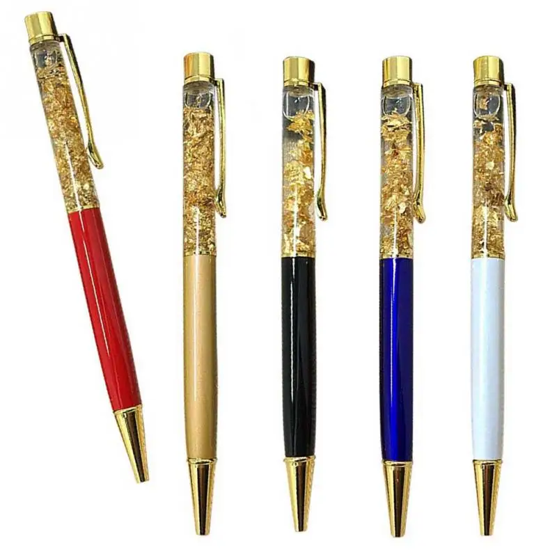 1 шт 24 Карат Золотая фольга подарочные ручки металлическая ручка с кристаллами шариковая ручка с золотой фольгой много цветов доступны ручки из золотой фольги#1012