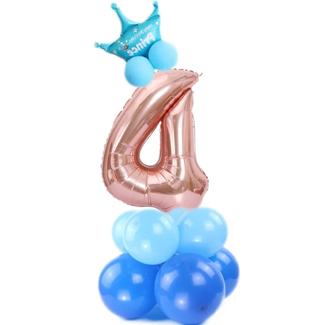 16 шт. фольгированные воздушные шары на день рождения, воздушные гелиевые цифры, воздушные шары с цифрами, праздничные украшения для дня рождения, Детские воздушные шары, шары на день рождения - Цвет: Blue 4