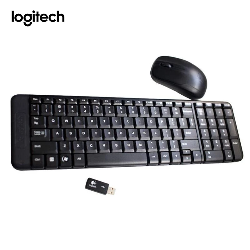 Беспроводная клавиатура logitech MK220 с 104 клавишами, 1000 точек/дюйм, мышь, USB приемник, набор, свободный, для прогулок, гораздо меньший дизайн, 2,4 ГГц, беспроводная