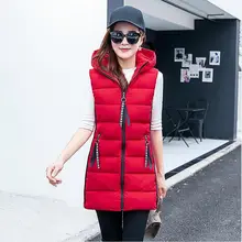 Brieuces Autumn winter women cotton vest New Fashion Waistcoat Slim women Vests Hooded Cotton-padded Warm Long Vest Female Brieuces Autumn winter women cotton vest New Fashion Waistcoat Slim women Vests Hooded Cotton-padded Warm Long Vest Female