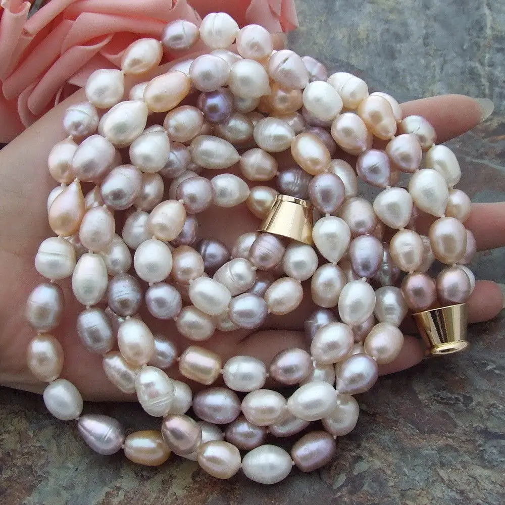 AA 50 CM natural agua dulce perlas joyas collar collar de perlas nuevo Collier