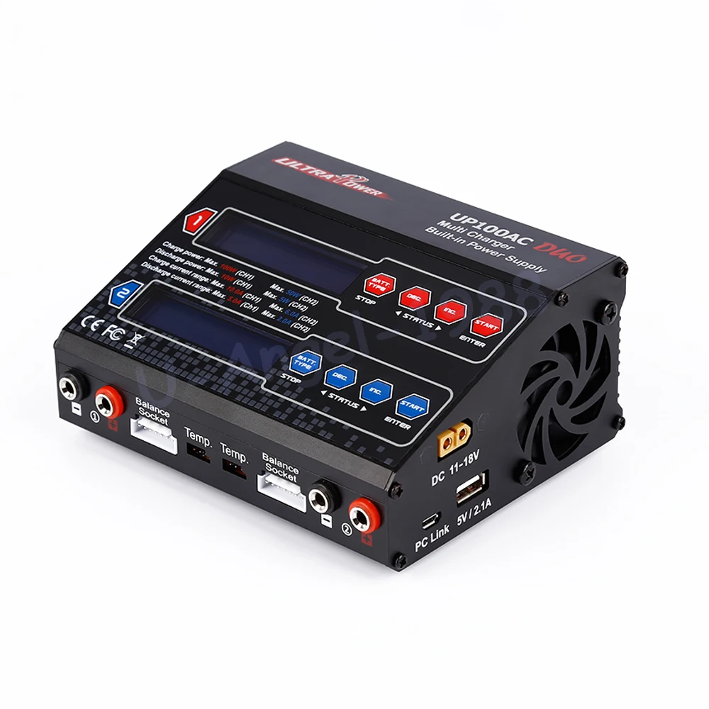 

1pcs Dual 2 Port 100Watt 10/6Amp AC DC Balancing Battery Charger LiPo UP100AC