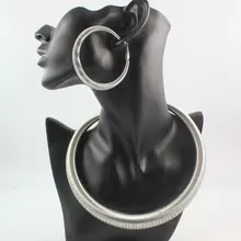 Модное ожерелье для женщин готическое эффектное Ожерелье Подвеска металлический нагрудник винтажное ожерелье набор бижутерии из серег