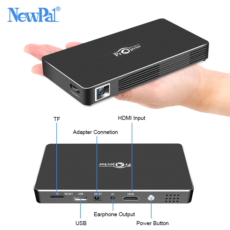 Newpal DLP проектор высокого разрешения видео мини 3D Android 7 0 портативный