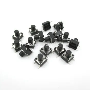 

100PCS/LOT Push Button Switch 6*6*7 Tact Switch Tactile 6x6x7 mm SMD SMT height 7mm 4 Pin