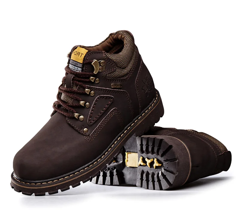Масло-сопротивление Для мужчин s рабочие ботинки кожаная защитная обувь 2019 Для мужчин Повседневное зимние модные сапоги Водонепроницаемый
