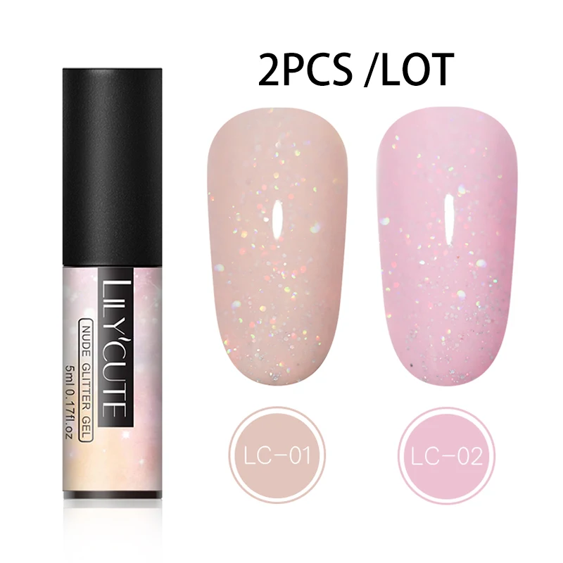 LILYCUTE 5ml Glitter UV Gel Holographic Sequins Purple Colorful Soak Off Shinning Gel Lacquer Nail Art 1 LILYCUTE 5ml Glitter UV Gel Holographic Sequins Purple Colorful Soak Off Shinning Gel Lacquer Nail Art 2