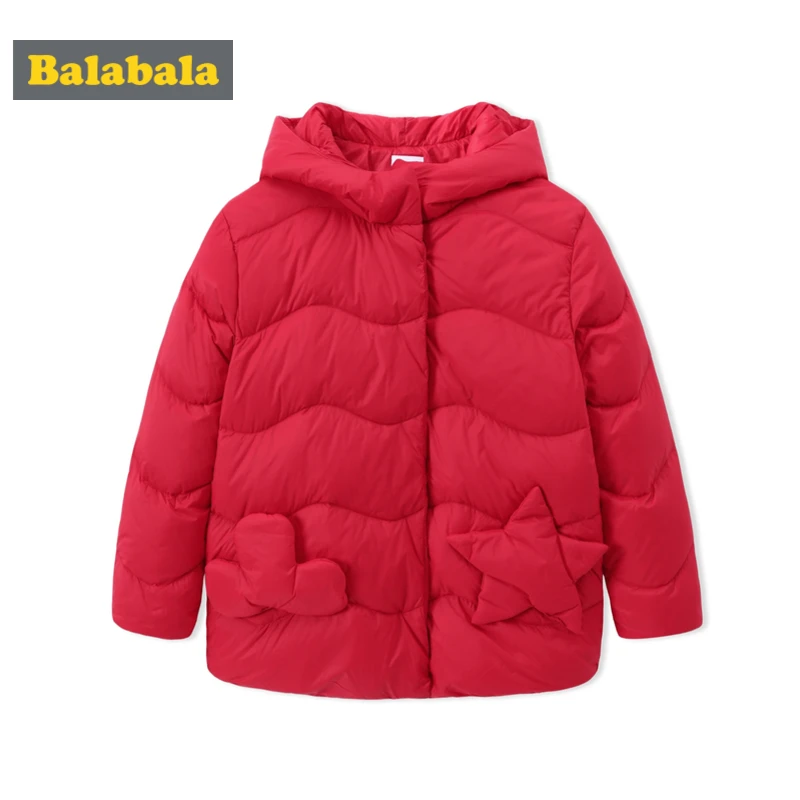 Goede Balabala Peuter Meisjes Gewatteerde Lighweight Donsjack met Applique Kids Hooded Puffer Jas met Snap Sluiting in Chinlon Gevoerd