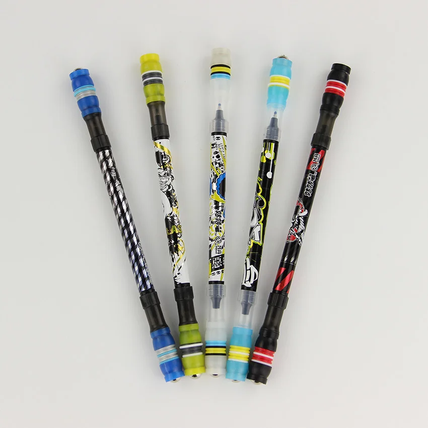 

1PC New Creative Slip Coated Non Slip Beginner Spinning Pen Champion Spinning Rolling Ballpen Finger Playing Improve IQ