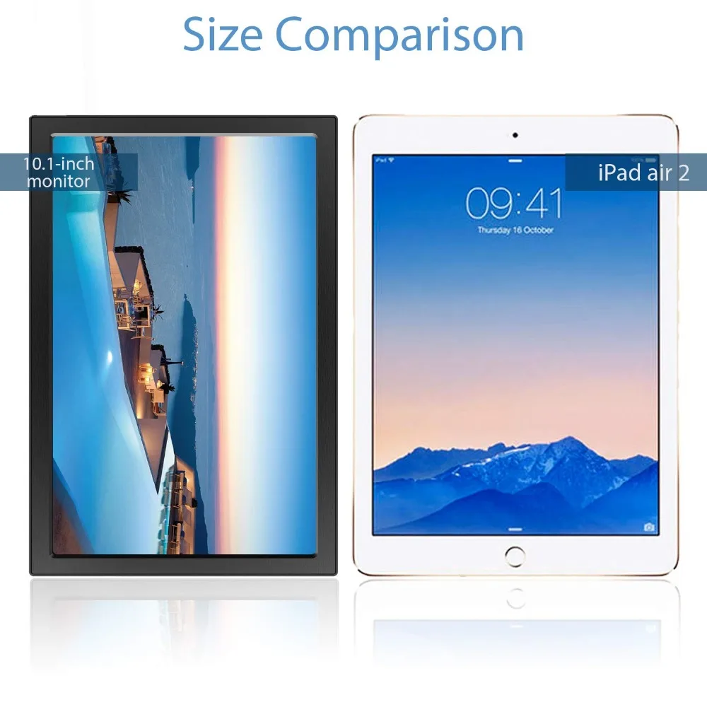  Monitor HD 10.1 inch 2K touch Screen portable 2HDMI IPS USB powered for PC ps4 raspberry pie win7 8