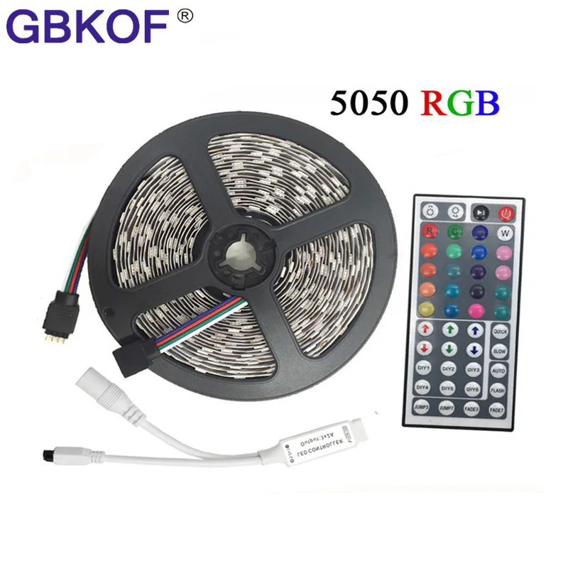 

10M 5M RGB LED Strip 5050 rgbw rgbww set with IR Remote Controler DC 12V SMD5050 60led/M 30leds/M waterproof RGB tape LED Light