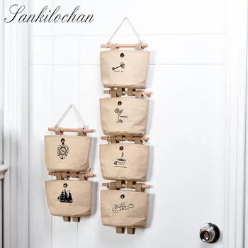 

13 Styles Wall Sundry Fabric Cotton Pocket Hanging Holder Storage Bag Rack makeup Cosmetic organizer storage basket box AU237