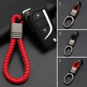 

Car-Styling Keychain Leather Metal car And Home Key Ring Holder Housekeeper For Nissan Bmw Honda Skoda VW KIA Hyundai Toyota