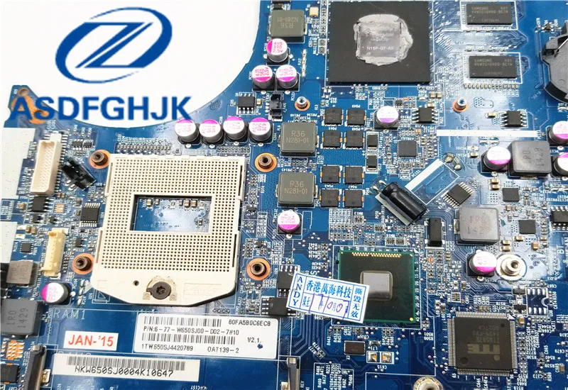 La placa base de computadora portátil para Hasee para Clevo para el Dios de la guerra w650SJ 6-77-W650SJ00-D02-7 placa base 6-71-w65J0-d02 DDR3 100% probado OK
