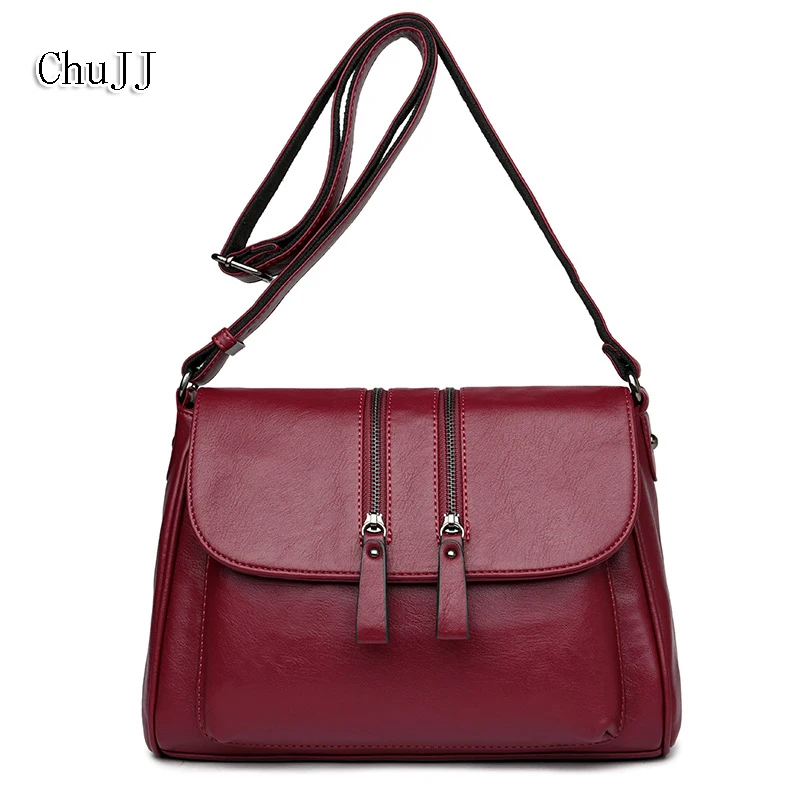 

Chu JJ Fashion Women's Genuine Leather Handbags Shoulder CrossBody Bags Fashion Soft Women Bags Bolsas Feminina