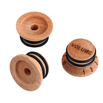 

Tooyful Pack of 3 Maple Wood Electric Guitar Volume Tone Control Knobs Caps Musical Instrument Accessory