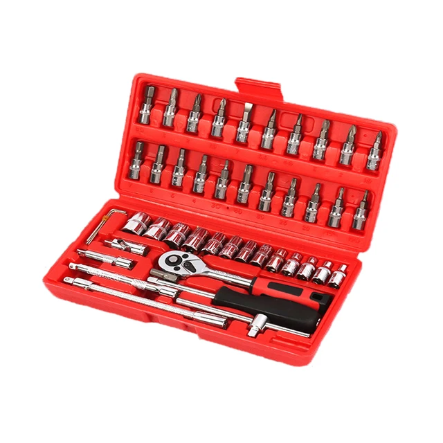 46 pcs  Multi-Purpose  Wrenches Socket Combination Tool Set  Key Wrench Set of Tools Wrench Set Repair Tools with Box