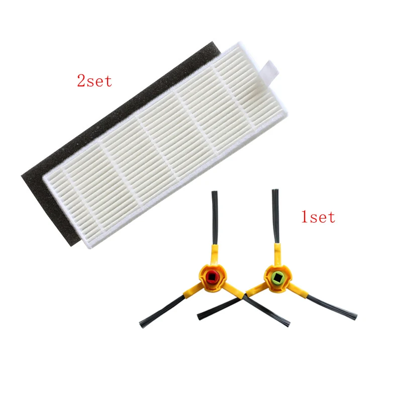 6pcs/lot Hepa filter & sponge filter & side brush Vacuum Cleaner