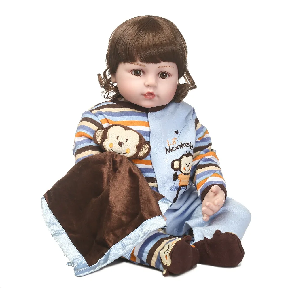 

New design lifelike reborn baby doll soft real touch cute Monkey clothes toys and gift for children on Birthday and Christmas